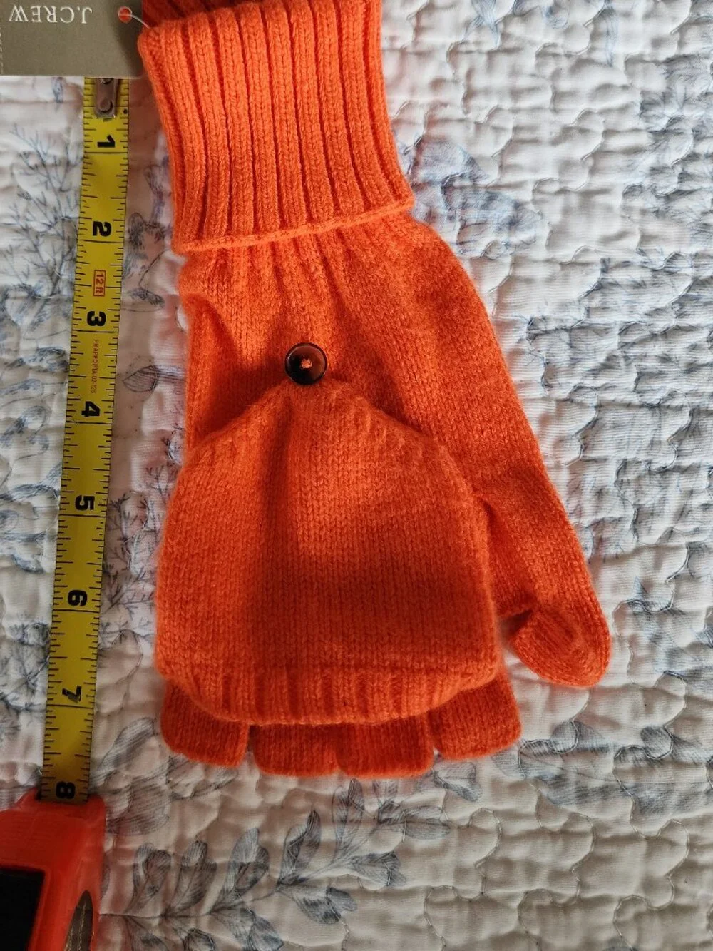 NWT Cozy & Convenient: J.Crew Orange Knit Mitten Gloves (One Size)